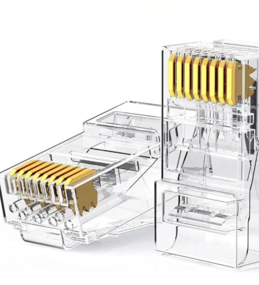 Taradhin RJ45 Connectors 100 Pack | Cat6/Cat5e Modular Plugs, Gold-Plated