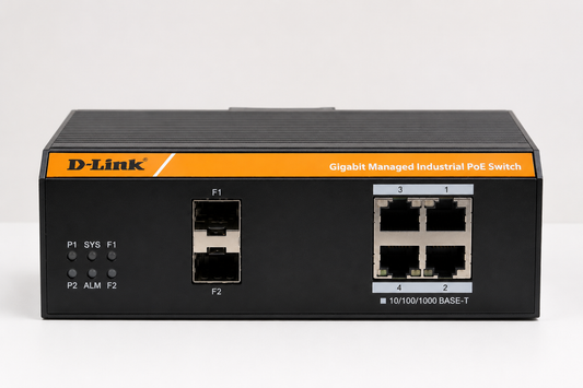 D-Link Industrial Managed PoE Switch 4-Port Gigabit 2 SFP Uplink DGS-F3004P-2S
