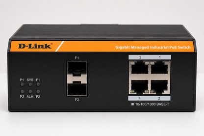 D-Link Industrial Managed PoE Switch 4-Port Gigabit 2 SFP Uplink DGS-F3004P-2S