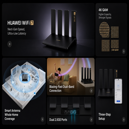 Huawei WiFi BE3 Pro BE3600 Wi-Fi 7 2.5G Router Black