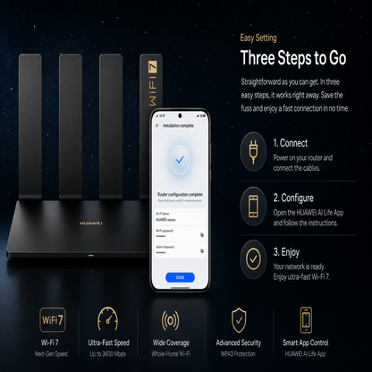 Huawei WiFi BE3 Pro BE3600 Wi-Fi 7 2.5G Router Black