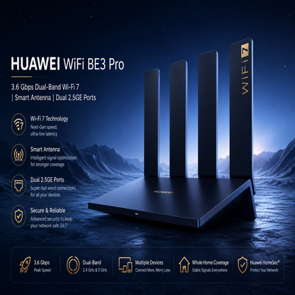 Huawei WiFi BE3 Pro BE3600 Wi-Fi 7 2.5G Router Black