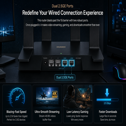 Huawei WiFi BE3 Pro BE3600 Wi-Fi 7 2.5G Router Black
