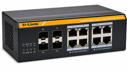 D-Link Industrial Managed PoE Switch 8-Port Gigabit 2 SFP Uplink DGS-F3008P-2S