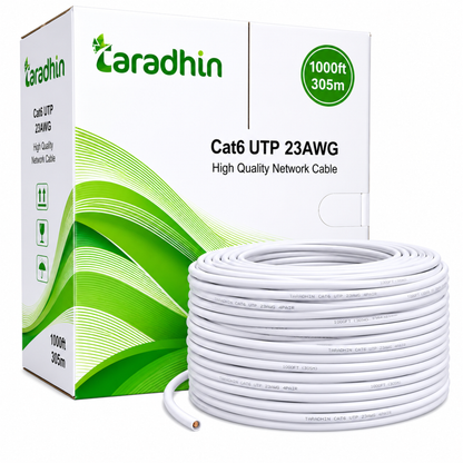 Taradhin CAT6 UTP Ethernet Cable | 305m Box Roll | 23AWG, Gray (TC-LC23U)