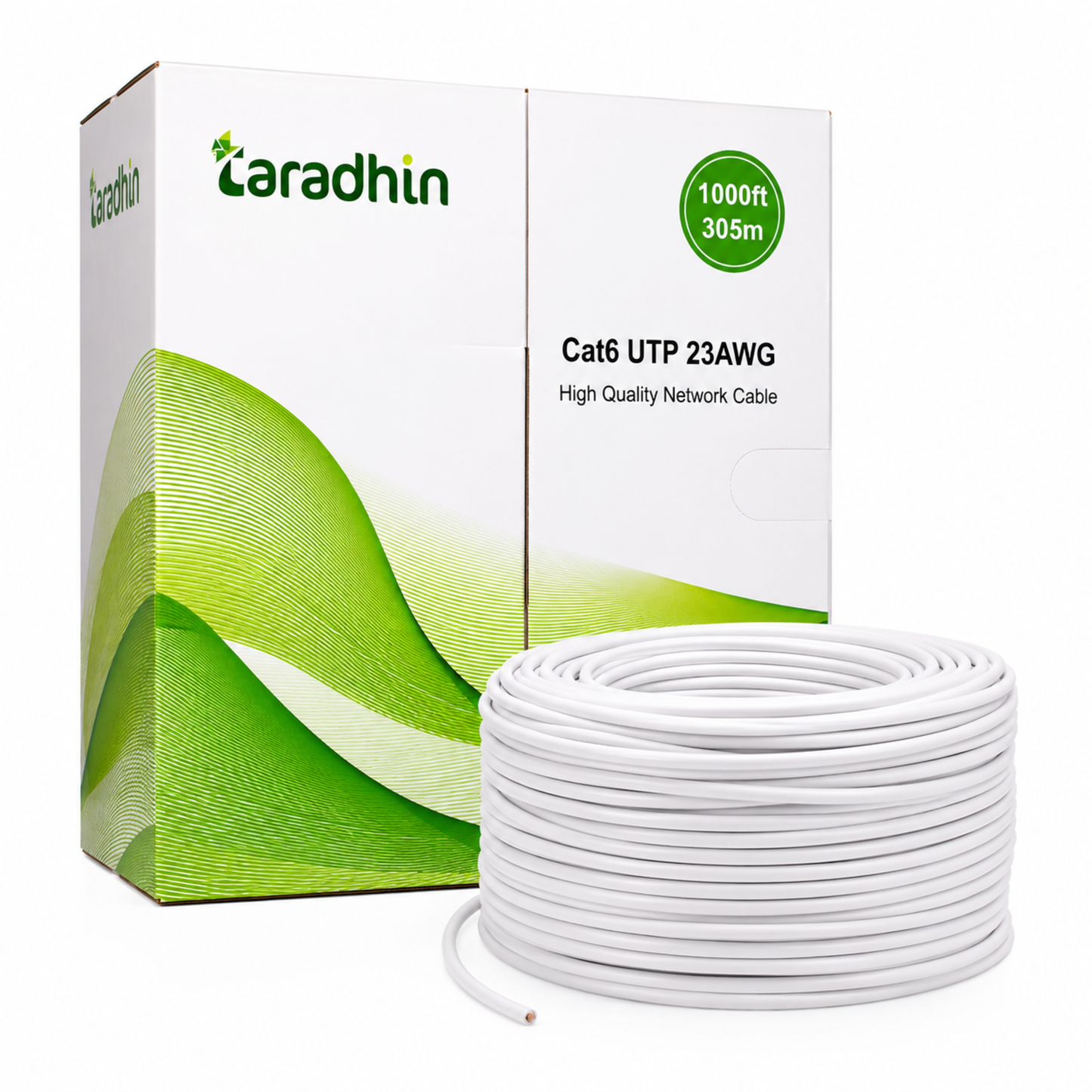 Taradhin CAT6 UTP Ethernet Cable | 305m Box Roll | 23AWG, Gray (TC-LC23U)