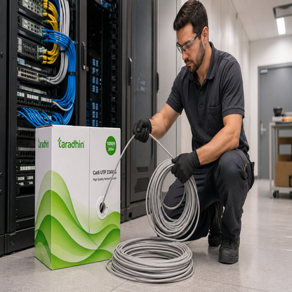 Taradhin CAT6 UTP Ethernet Cable | 305m Box Roll | 23AWG, Gray (TC-LC23U)