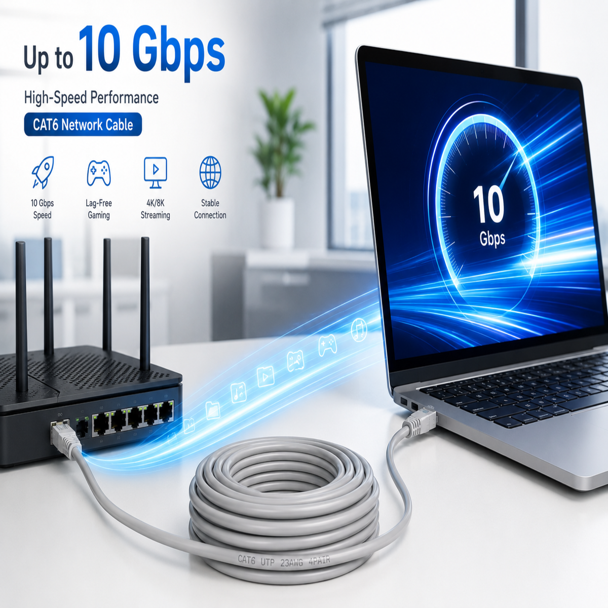 Taradhin CAT6 UTP Ethernet Cable | 305m Box Roll | 23AWG, Gray (TC-LC23U)