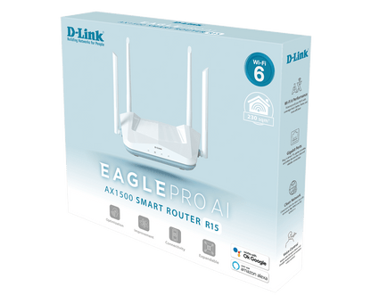 D-Link EAGLE PRO AI AX1500 Wi-Fi 6 Smart Router (R15)