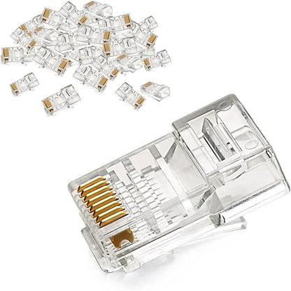 Taradhin RJ45 Connectors 100 Pack | Cat6/Cat5e Modular Plugs, Gold-Plated