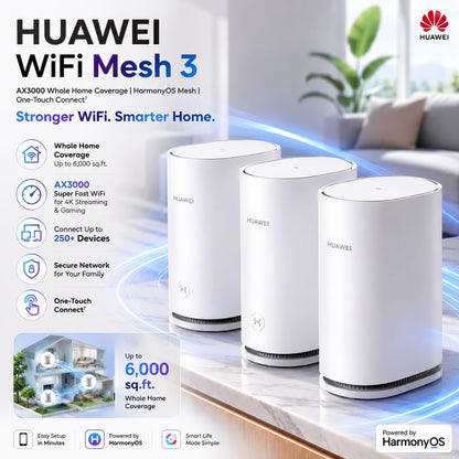 Huawei WiFi Mesh 3 AX3000 Router Dual Band 3000Mbps (3-Pack) WS8100